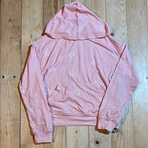 Pink Hoodie with White Pattern